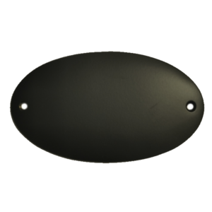TARGA OVALE BOMBATA GRANDE- ottone satinato verniciato nero 150x85mm