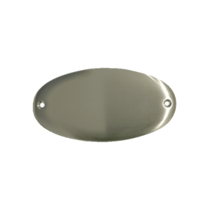 TARGA OVALE BOMBATA MEDIA - ottone lucido verniciato 130x75mm