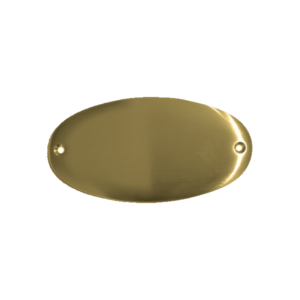 TARGA OVALE PICCOLA - ottone lucido verniciato 120x60mm